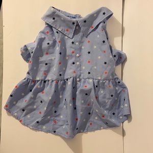 Red white and blue dog dress shirt size X-Large NWT
